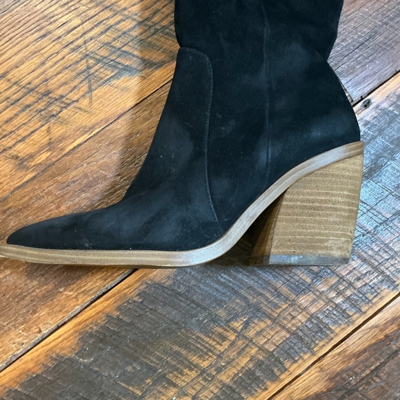 Vince Camuto Black Suede Mid-Calf Block Heel Boots | Women’s Size 8 - Picture 4 of 10